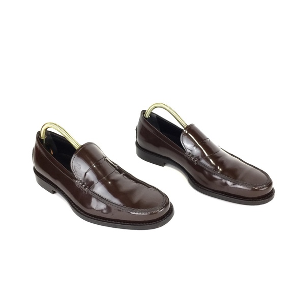 TOD'S Brown Patent Leather Loafers - Picture 3 of 13